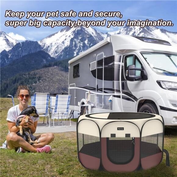 Portable Foldable Pet Dog Cat Playpen& Puppy playpen Pet Tent with Carrying Case - Picture 6 of 7